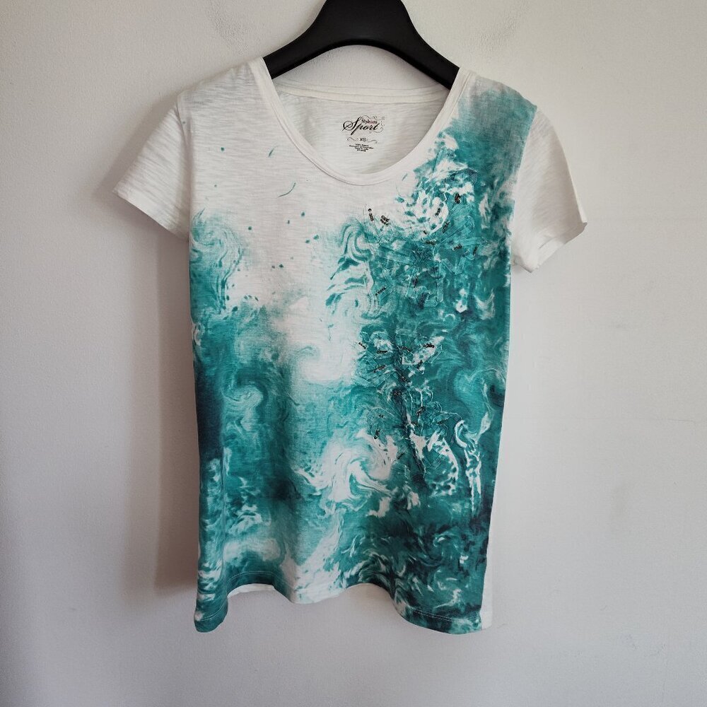 Ladies SZ XS Style & Co Sport White T-Shirt